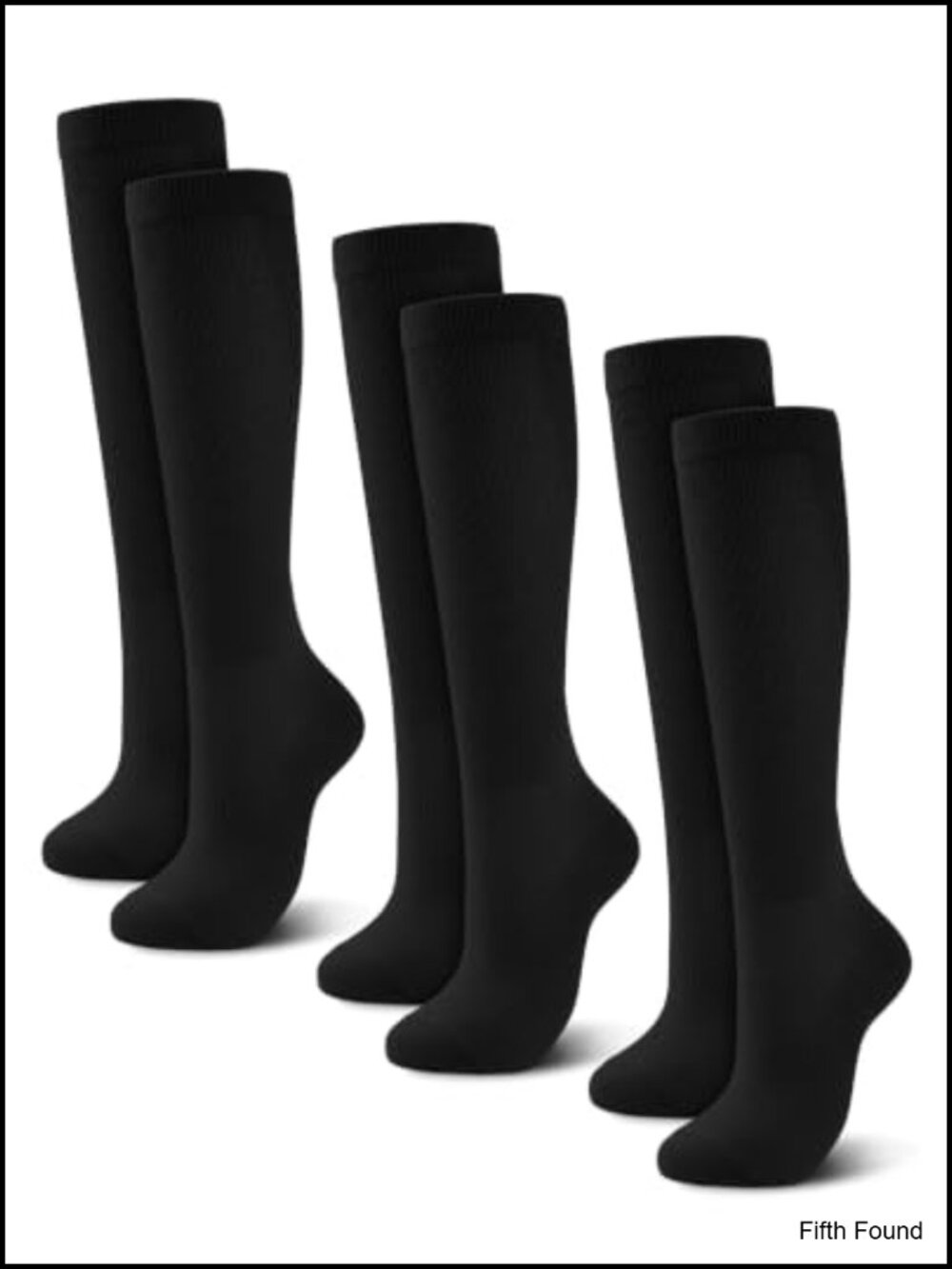 Compression Socks 15-20 mmHg Graduated Support Knee High 3 Pairs